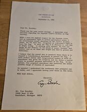 President George H.W. Bush Vintage Signed 1989 White House Letter & Photo picture