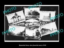 OLD LARGE HISTORIC PHOTO OF KANAWHA IOWA VIEW OF THE TOWN c1910 picture