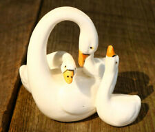 Swan Ceramic Figure Statue Tiny Mother Chicks Cute Lovely Adorable Gift Nice ZU picture
