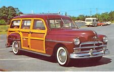 1950 Plymouth WOODY Station Wagon 51297-d Roaring 20 Auto Wall NJ postcard K2 picture