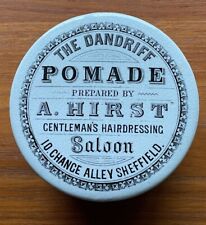 HTF Antique Victorian Porcelain Threaded Pomade Jar Advertising Saloon England picture