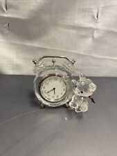 Swarovski Silver Crystal BEAR WITH TABLE CLOCK  Crystal Figurine (C21T) picture