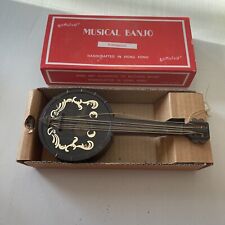 Wind Up Musical Banjo No. 1003 Handcrafted In Hong Kong 8.5” Edelweiss. NOS picture