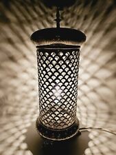 Vintage Ornate Engraved Silver Plate Footed Lantern Lamp 13