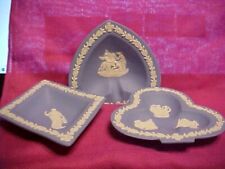 Wedgwood Blue Jasperware LOT OF 3 ASHTRAYS, ALL NEVER USED EYE CATCHING picture