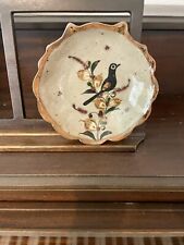 Vintage Tonala Pottery Plate Signed Mexican Folk Art Bird & Flowers picture