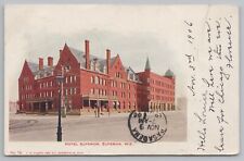 Hotel & Resort~Superior Wisconsin~Hotel Superior & Main Street~Vintage Postcard picture