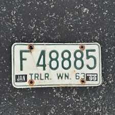 1963 Washington TRAILER License Plate Auto Tag Repeat Repeating F 4 888 5 picture