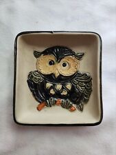 Vintage Textured Owl Pottery Trinket / Jewelry Dish picture