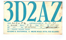 Ham Radio Vintage QSL Card     3D2AZ   1973   Suva, FIJI ISLANDS w/stamp picture
