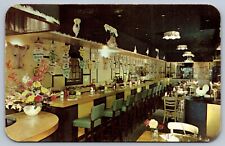 1953 advertising postcard lunch counter BEEFBURGER HALL west 57th NYC picture