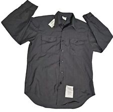 DSCP Quarterdeck Collection Long Sleeve Shirt Mens 17 - 34SL Black Pockets NWT picture