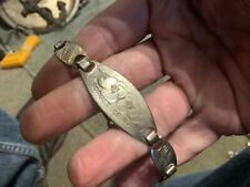 ww2 trench art type bracelet 7 1/2 in. forget me not 1944 italy cassini firenze picture