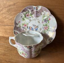 Antique Mustache cup & saucer rare early old porcelain fine picture