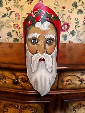 Vintage Large Shadowdancer 1988 Edna Oar Young Santa Face Tin Luminary RARE picture