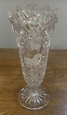 Vintage Unicorn Hofbauer Bleikristall Etched Vase German Crystal - Large picture