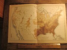Antique Ephemera 1880 Map of the United States Colored (Black) Population picture