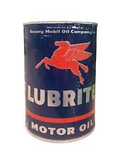 Vintage Lubrite Motor Oil Socony Mobil Oil Company Pegasus Quart Can Empty picture