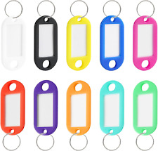 Key Tags with Labels, 50 PCS Plastic Key Tags with Rings Key Chain Label for Nam picture
