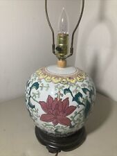 Vintage Chinoiserie Table Lamp Ceramic Floral Lamp picture