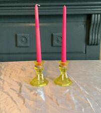 Vintage looking tinted glass set of 2 taper candle holders…you pick tint color picture