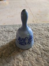 Vintage Spencer Gifts 1979 Bell Taiwan Blue Praying Hands Floral Collectibles picture