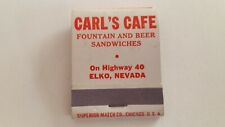 Matchbook Carl's Cafe Fountain & Beer. Elko Nevada  FULL. M1 picture