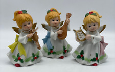 Vintage Homco Christmas Angels Musical Instruments Set of 3 Figures #5551 picture