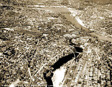 1937 Aerial View of Lowell, MA  and the Merrimack River Old Photo Reprint picture