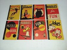 Wicked scarce 1938 Whitman HOBBY LIDS premium Penny Books (8) HI-GRADE ..READ picture