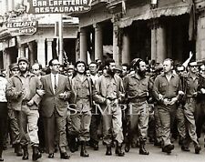 1959 FIDEL CASTRO, CHE GUEVARA & Others Marching in Streets PHOTO (223-D) picture
