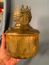 Victorian SUCCESS Brass Oil Lamp Font circa 1890s (as found) to electrify picture