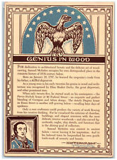 c1950's Genius in Wood Bird, Samuel McIntire Portrait Salem MA Postcard picture