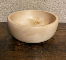 Birch Wood Bowl Hand Turned Lathe Hand Carved Signed Artisan 5.5” Serving Decor picture