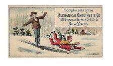 c1880's Victorian Trade Card Mechanical Orguinette Co. Pipe Organs, Pianos picture