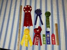 Vintage Rosette Award Ribbon Swimming Purple Green Red Wyoming 70's lot picture