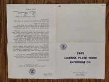 License Plate Information Form 1969 Illinois Paul Powel Secretary of State picture