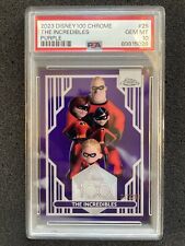 2023 Topps Chrome Disney 100 #25 THE INCREDIBLES PURPLE REFRACTOR /299 PSA 10 picture