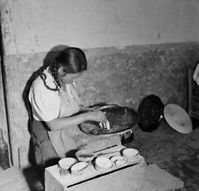Local women paints pottery in Patzcuaro Mexico 1952 Historic Old Photo picture