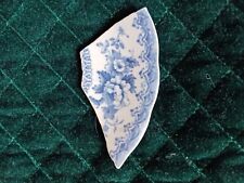 ANTIQUE Sea Glass PORCELAIN TRANSFERWARE English Blue and White Rare Artifact picture