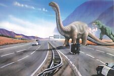 Postcard CA Cabazon Dinosaurs Sculptures Claude K Ball Apatosaurus Tyrannosaurus picture