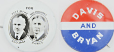 VTG 1924 Presidential Campaign Pin Button Lot Calvin Coolidge John Davis Repro picture