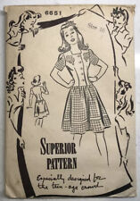 Vtg Superior Sewing Pattern #6651 Dress Designed For The Teen-Age Crowd Size 16 picture