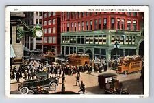 Chicago IL-Illinois, State And Washington Streets, Vintage c1926 Postcard picture