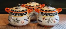Temp-tations Crocks Halloween Mini Bean Pot Cauldron Boofetti Set Lot of 3 Lids picture