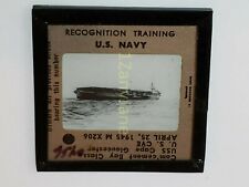 0456 PHOTO GLASS SLIDE PLANE/SHIP Military Com Cement Bay Class Case Gloucester picture
