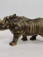 Rhinoceros Armored Figurine Bisque Large 10L X 5.25T X 2.5 D African Rino Mint picture