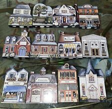 Vintage Princeton Gallery  Town Collection Flat Wood Houses Huge Lot Of 12 picture