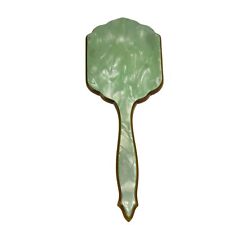 Vintage DuPont Pyralin celluloid Hand Mirror Jade Pearlized Green Art Deco picture