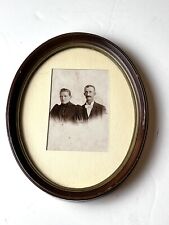1800s Oval Frame Photo JOSEPH FOX & LUCY ALICE PACE FOX Husband/Wife-KNOX Cty IN picture